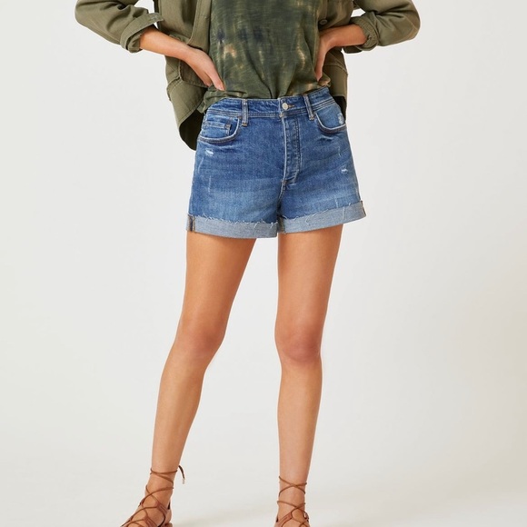 Anthropologie Pilcro Jean Shorts Mid Rise Slim Size 28 - Picture 1 of 8